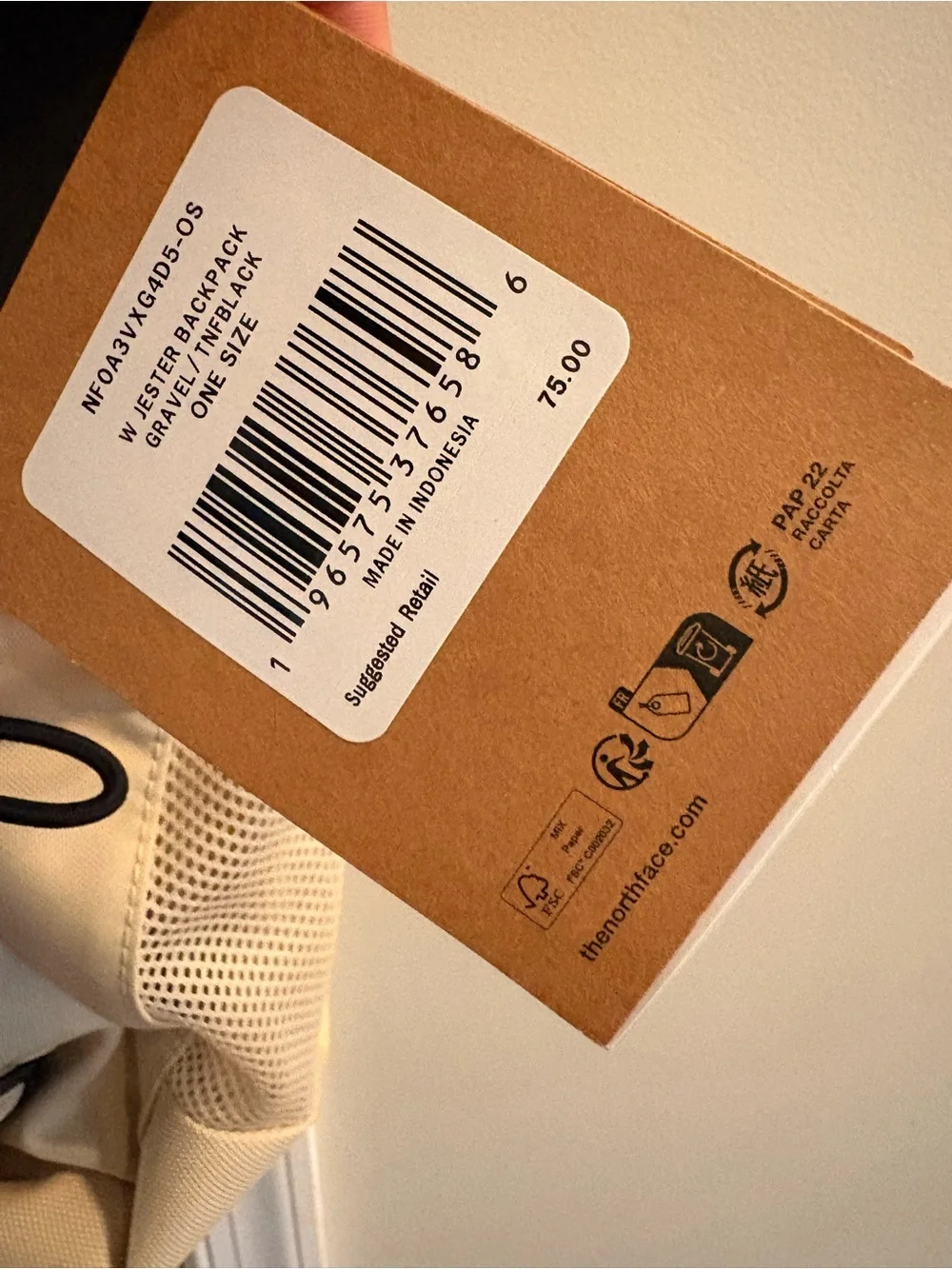 The North Face sleek cream